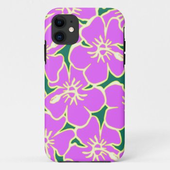 Hawaiian Hibiscus Luau Tropical Flowers Iphone 11 Case by macdesigns2 at Zazzle
