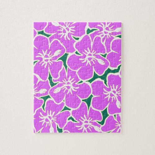 Hawaiian Hibiscus Luau Tropical Flowers Jigsaw Puzzle