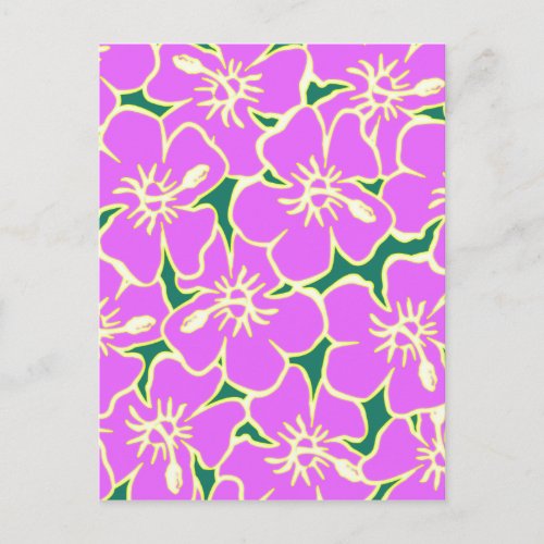 Hawaiian Hibiscus Luau Tropical Flowers Postcard