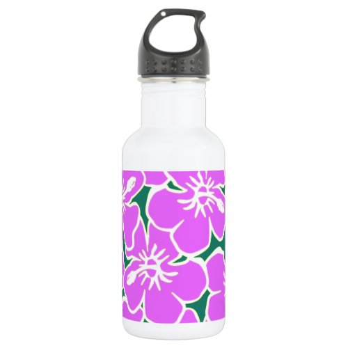 Hawaiian Hibiscus Luau Tropical Flowers Stainless Steel Water Bottle