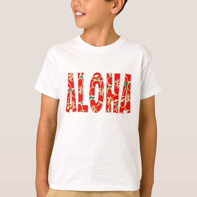 Hawaiian Hibiscus Luau Tropical Flowers T-Shirt (Front)