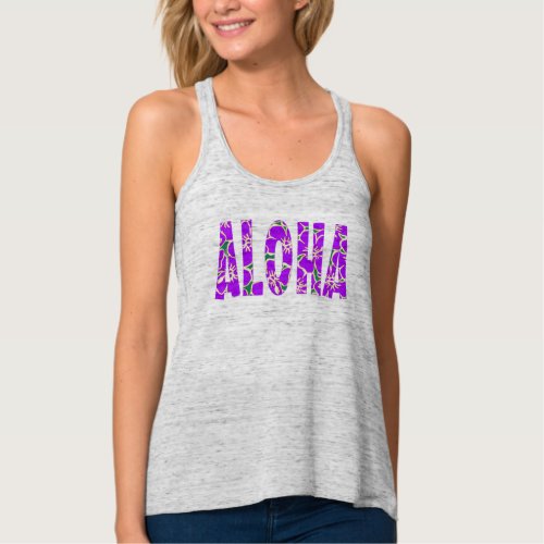 Hawaiian Hibiscus Luau Tropical Flowers Tank Top