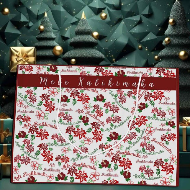 Hawaiian Hibiscus Mele Kalikimaka Gift Bag (Creator Uploaded)