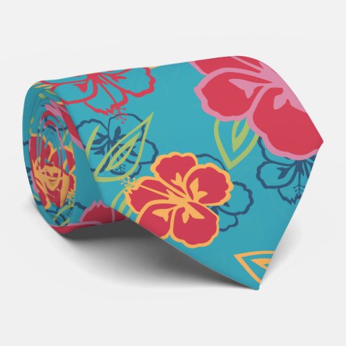 Hawaiian Hibiscus Neck Tie