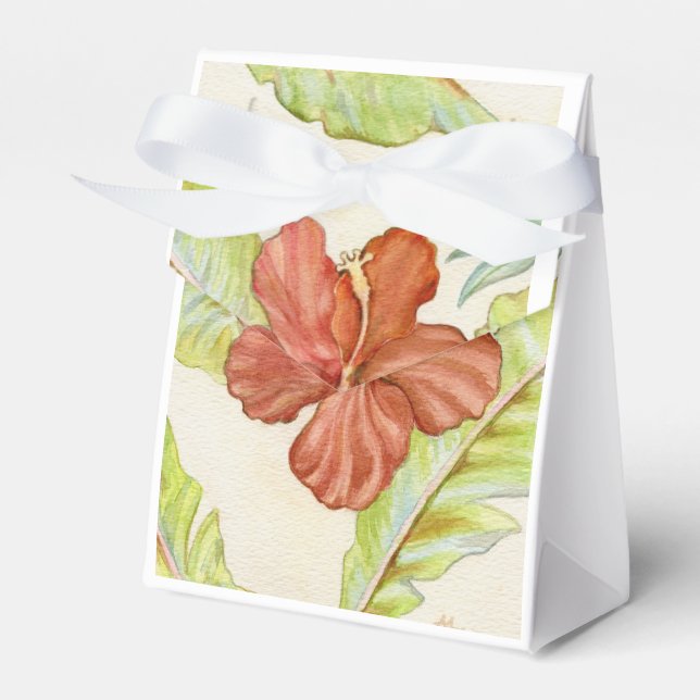 Hawaiian Hibiscus party favor box (Front Side)