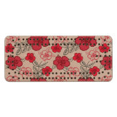 Hawaiian Hibiscus Pattern Red Wood Cribbage Board (Front (Horizontal))