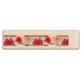 Hawaiian Hibiscus Pattern Red Wood Cribbage Board (Side)