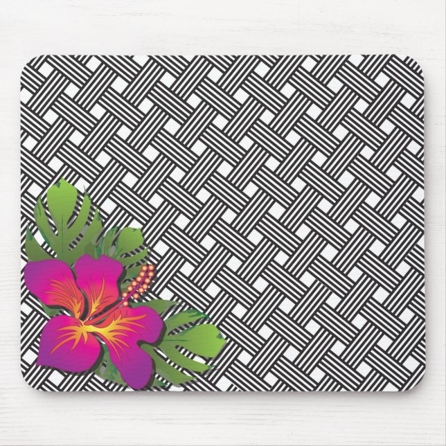 Hawaiian Hibiscus Print Mouse Pad (Front)