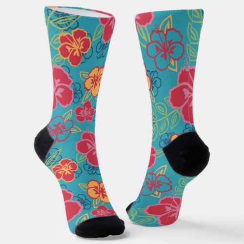 Hawaiian Hibiscus Socks