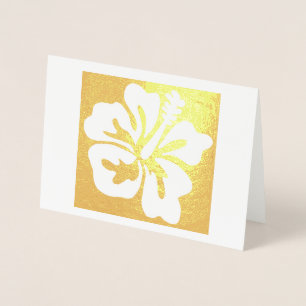 Hawaiian Hibiscus Tropical Floral Flower Bloom Foil Card