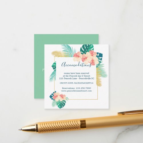 Hawaiian Hibiscus Wedding Accommodation Cards