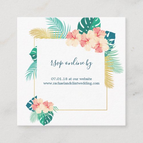 Hawaiian Hibiscus Wedding RSVP Cards