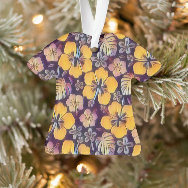 Hawaiian Hibiscus yellow Ornament (Tree)