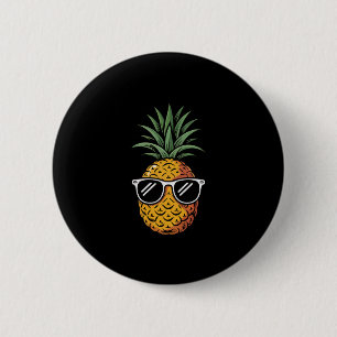 Hawaiian Holiday Aloha Party Beach Cool Pineapple Button