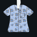 Hawaiian Holly Hanukkah Blue Floral Aloha Shirt Ornament<br><div class="desc">Hau’oli Hanukaha is Hawai'ian for Happy Hanukkah! This illustration showcases a tropical interpretation of holly in Hanukkah colors and subtle gradients. The lettering is dusted with snow for an added surprise. This design is available on a variety of products for the home and apparel for the entire family.</div>