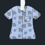 Hawaiian Holly Hanukkah Blue Floral Aloha Shirt Ornament<br><div class="desc">Hau’oli Hanukaha is Hawai'ian for Happy Hanukkah! This illustration showcases a tropical interpretation of holly in Hanukkah colors and subtle gradients. The lettering is dusted with snow for an added surprise. This design is available on a variety of products for the home and apparel for the entire family.</div>