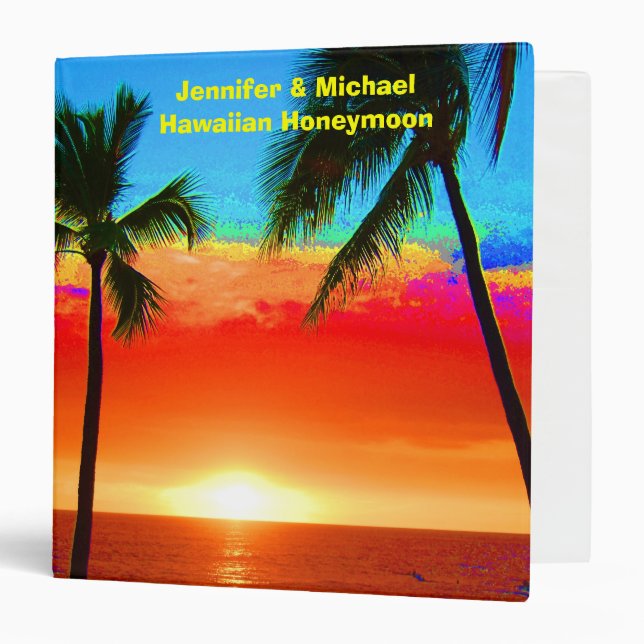 Hawaiian Honeymoon Photo  Album 3 Ring Binder (Front/Inside)