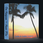 Hawaiian Honeymoon photo album Binder<br><div class="desc">Hawaiian honeymoon or wedding Hawaii  - a pretty island sunset  photo album for couples to save their memories.  Insert the type of 3 ring photo pages you desire and make your own personalized wedding album. This is the one inch binder.</div>