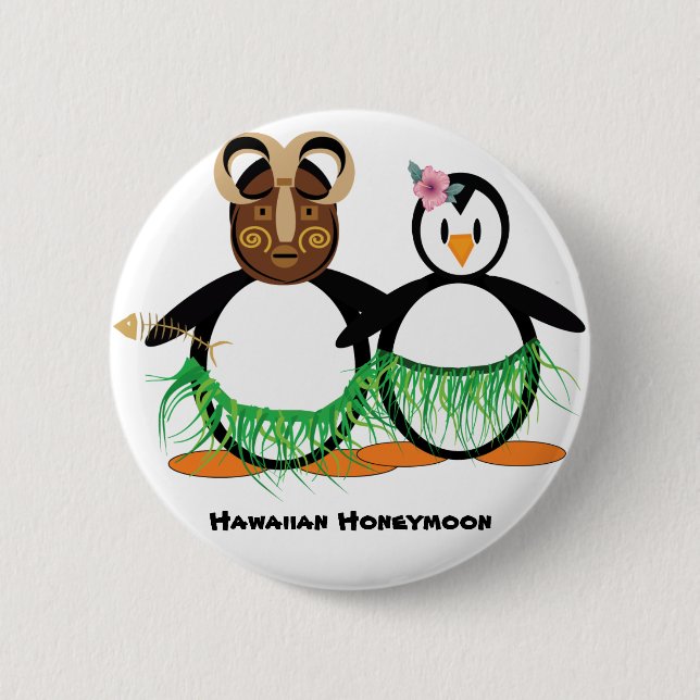 Hawaiian Honeymoon Pinback Button (Front)