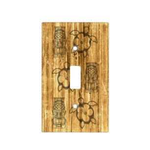 Hawaiian Honu And Tiki Mask Light Switch Cover