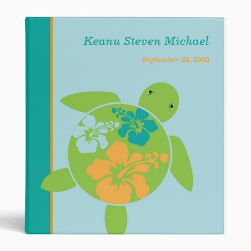 Hawaiian Honu Baby Book 3 Ring Binder