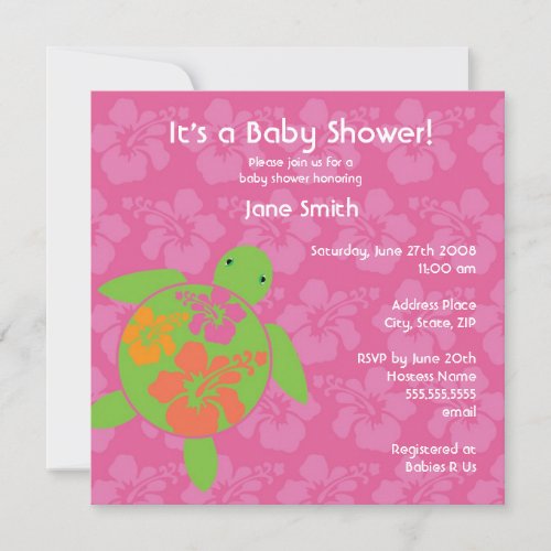 Hawaiian Honu Baby Shower Invitation