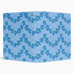 Hawaiian Honu Hibiscus Sea Turtles 3 Ring Binder