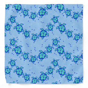 Hawaiian Honu Hibiscus Sea Turtles Bandana