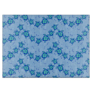 Hawaiian Honu Hibiscus Sea Turtles Cutting Board