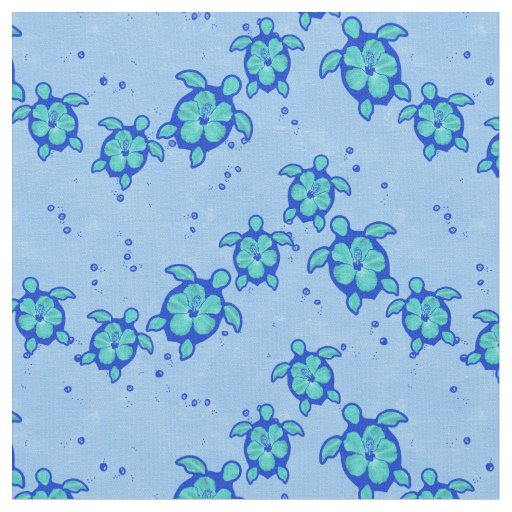 Hawaiian Honu Hibiscus Sea Turtles Fabric