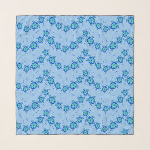 Hawaiian Honu Hibiscus Sea Turtles Scarf