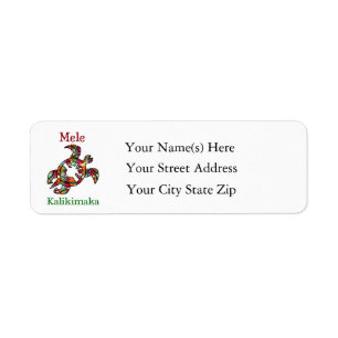 Hawaiian Honu Mele Kalikimaka Christmas Address Label
