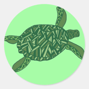 Hawaiian honu (sea turtle) classic round sticker