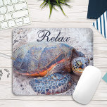 Hawaiian Honu Sea Turtle Photo Relax Quote Cute Mouse Pad<br><div class="desc">Hawaiian sea turtles certainly know how to relax in the sun. Drift back to the warm breezes of the Hawaiian Islands with this calming and colorful photo mousepad.

You can easily personalize this mousepad plus I also offer customization on any product. Please message me with any questions or requests.</div>