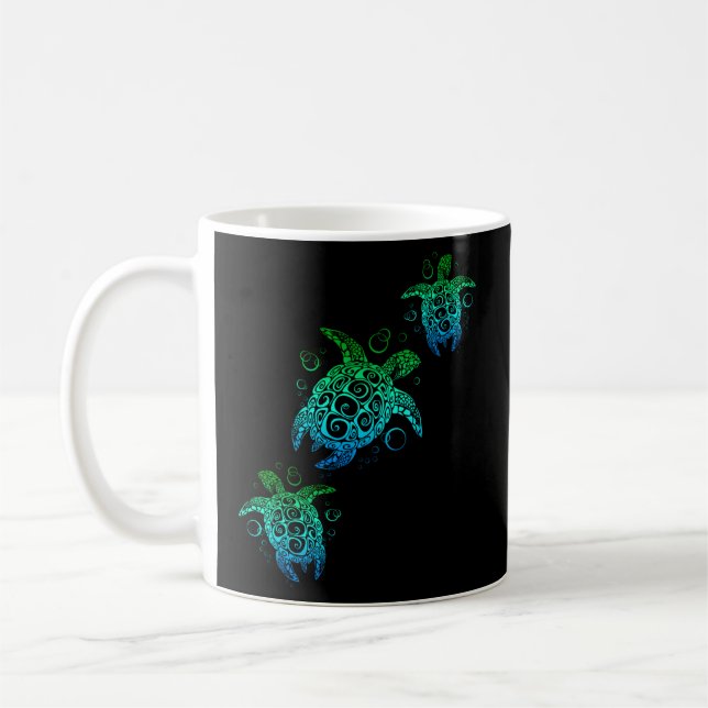 Hawaiian Honu Sea Turtles Beach Coffee Mug (Left)