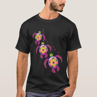 Hawaiian Honu Sea Turtles Tropical Ohana T-Shirt