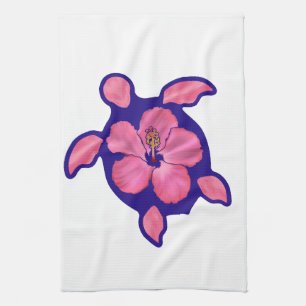Hawaiian Honu Turtle and Hibiscus Towel