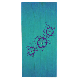 Hawaiian Honu Wood Flash Drive