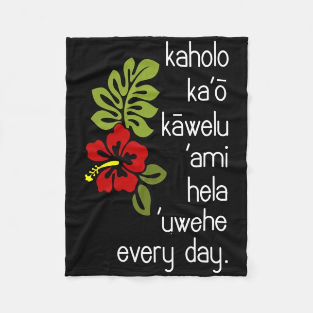 Hawaiian Hula Dance Uwehe Everyday Hibiscus Flower Fleece Blanket (Front)