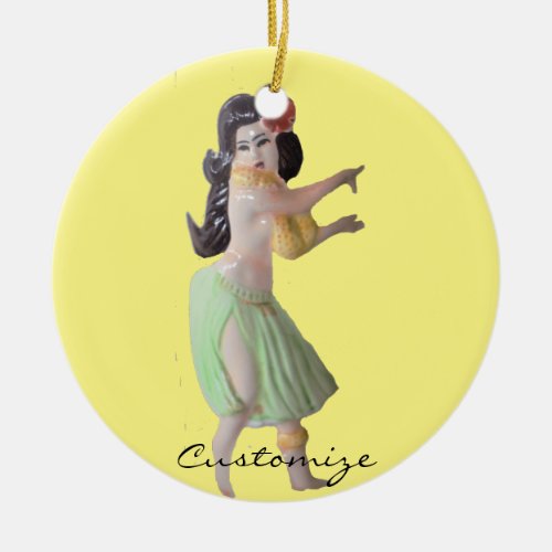 Hawaiian Hula Dancer Thunder_Cove Ceramic Ornament