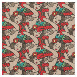 Hawaiian Hula Dancers Fabric