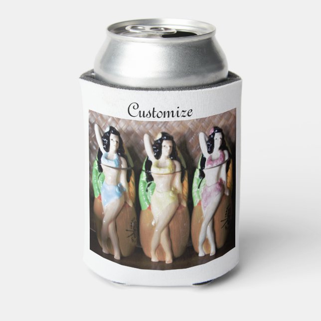 Hawaiian Hula Dancers Thunder_Cove Can Cooler (Can Back)
