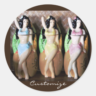 Hawaiian Hula Dancers Thunder_Cove Classic Round Sticker