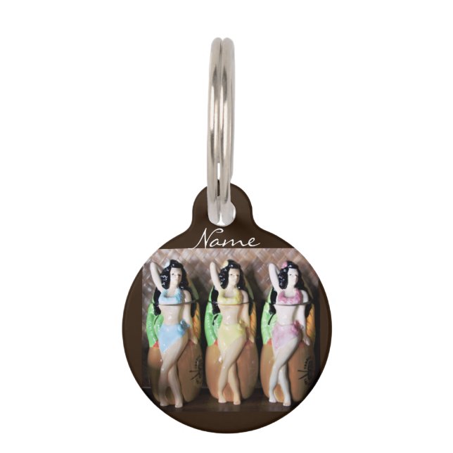 Hawaiian Hula Dancers Thunder_Cove Pet ID Tag (Front)