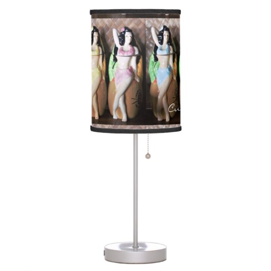 Hawaiian Hula Dancers Thunder_Cove Table Lamp (Left)