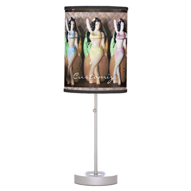 Hawaiian Hula Dancers Thunder_Cove Table Lamp (Front)