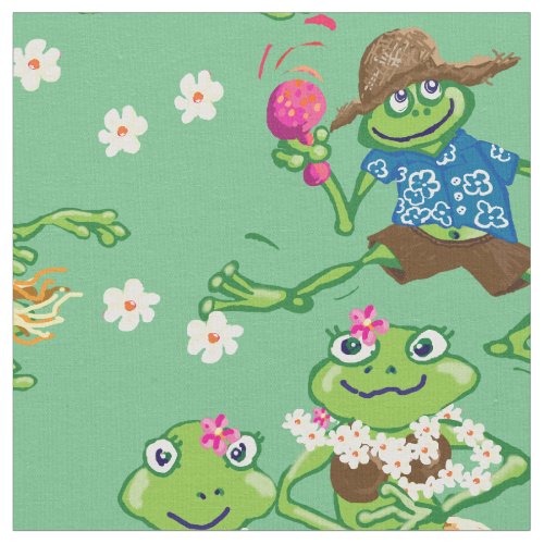 Hawaiian hula frogs shirt fabric