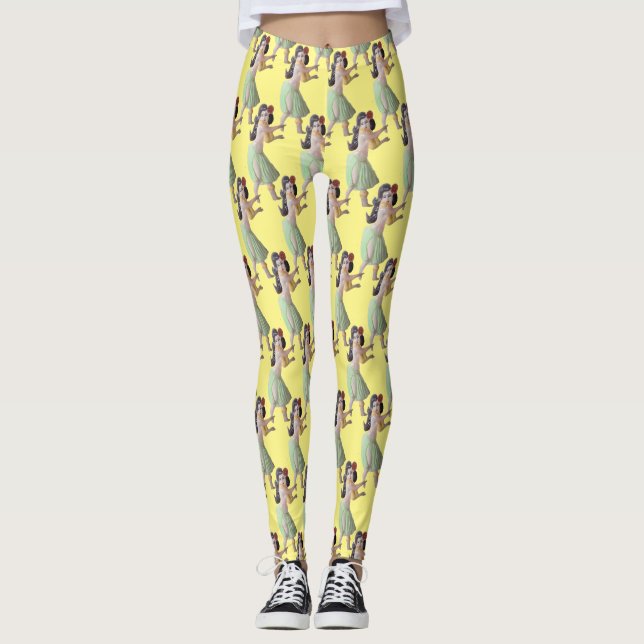 Hawaiian Hula Girl Dancers Thunder_Cove Leggings (Front)