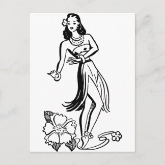 Hawaiian Hula Girl Postcard