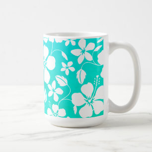 HAWAIIAN HULA (GREEN LEAF) TEAL COFFEE MUG